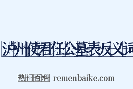 泸州使君任公墓表反义词是什么意思的图片